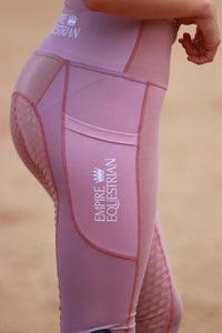 Mesh Riding Tights - DUSTY PINK