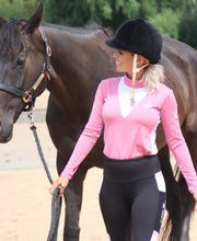 Load image into Gallery viewer, Baselayer Top - BABY PINK WITH MESH FRONT