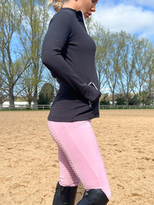 Thermal Fleece Lined Riding Tights - DUSTY PINK