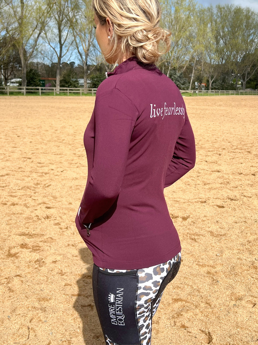 Collant d'équitation non doublé IMPRIMÉ LÉOPARD BLANC MARRON