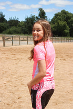 Load image into Gallery viewer, Children’s High Neck T-Shirt - BRIGHT PINK