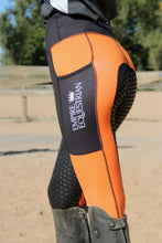 Load image into Gallery viewer, Children’s Riding Tights - ORANGE & BLACK