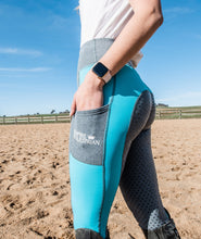 Load image into Gallery viewer, Lined Riding Tights - GREY & MINT