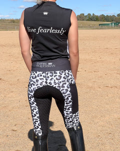 Unlined Riding Tights - WHITE LEOPARD PRINT