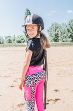 Load image into Gallery viewer, Children's Lined Riding Tights - LEOPARD & PINK