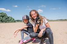 Load image into Gallery viewer, Children's Riding Tights - GREY & PINK