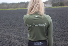 Load image into Gallery viewer, Baselayer Top - UNISEX KHAKI WITH GREY MESH
