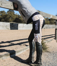 Load image into Gallery viewer, Children’s Riding Tights - WHITE &amp;. GOLD TIGER