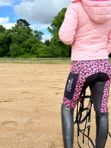 Ungefütterte Reitleggings – PINK LEOPARD 2021 EDITION