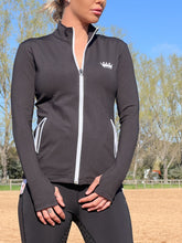 Load image into Gallery viewer, Thermal fleece lined Baselayer Jacket - BLACK