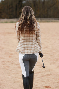 Unlined Riding Tights - OFF WHITE WITH GREY SEAT