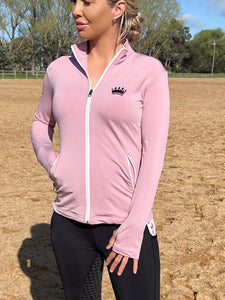 Thermal Fleece Lined Baselayer Jacket - DUSTY PINK