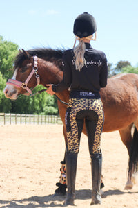 Thermal Fleece Lined Riding Tights - LEOPARD PRINT 2022
