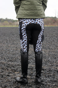 Ungefütterte Reitleggings – WEISSER &amp; BRAUNER LEOPARDENDRUCK