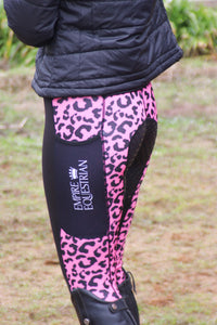 Ungefütterte Reitleggings – PINK LEOPARD 2021 EDITION