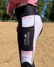 Laden Sie das Bild in den Galerie-Viewer, Ungefütterte Reitleggings – PINK MARBLE