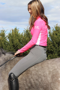 Thermal Fleece Lined Riding Tights - GREY