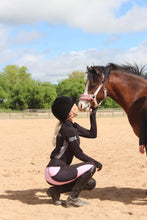 Laden Sie das Bild in den Galerie-Viewer, Ungefütterte Reitleggings – SCHWARZ &amp; ROSA