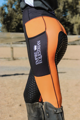 Unlined Tights- ORANGE & BLACK