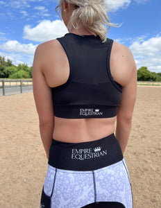 Support Crop Top with Mesh - BLACK