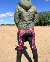 Load image into Gallery viewer, Thermal Fleece Lined Riding Tights - MAROON LEOPARD 2022