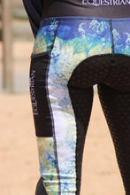 Load image into Gallery viewer, Unlined Riding Tights - TURQUOISE MARBLE