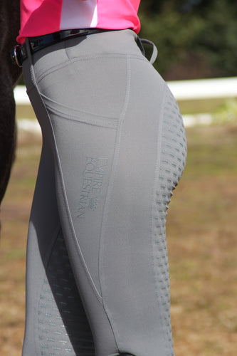 Thermal Fleece Lined Riding Tights - GREY