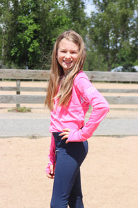 Collant d'équitation enfant - MARINE (avec poche zippée)