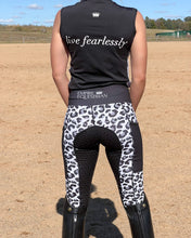 Load image into Gallery viewer, Unlined Riding Tights - WHITE LEOPARD PRINT