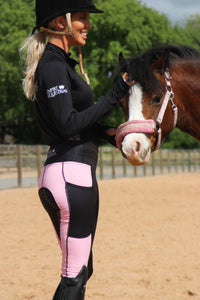 Collants d'équitation non doublés - NOIR &amp; ROSE