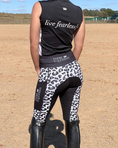 Unlined Riding Tights - WHITE LEOPARD PRINT