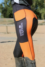 Load image into Gallery viewer, Children’s Riding Tights - ORANGE &amp; BLACK