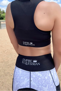 Support Crop Top with Mesh - BLACK