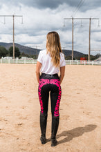 Load image into Gallery viewer, Unlined Riding Tights - PINK LEOPARD PRINT