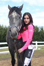 Load image into Gallery viewer, Baselayer Top- BRIGHT PINK WITH WHITE MESH