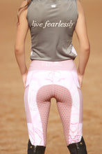 Load image into Gallery viewer, Unlined Riding Tights - PINK MARBLE WITH PINK