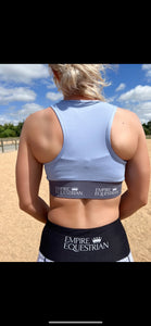 Support Crop Top - LIGHT BLUE WITH GREY BAND